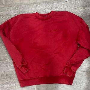Anine Bing Embroidered Logo Red Crewneck Sweatshirt